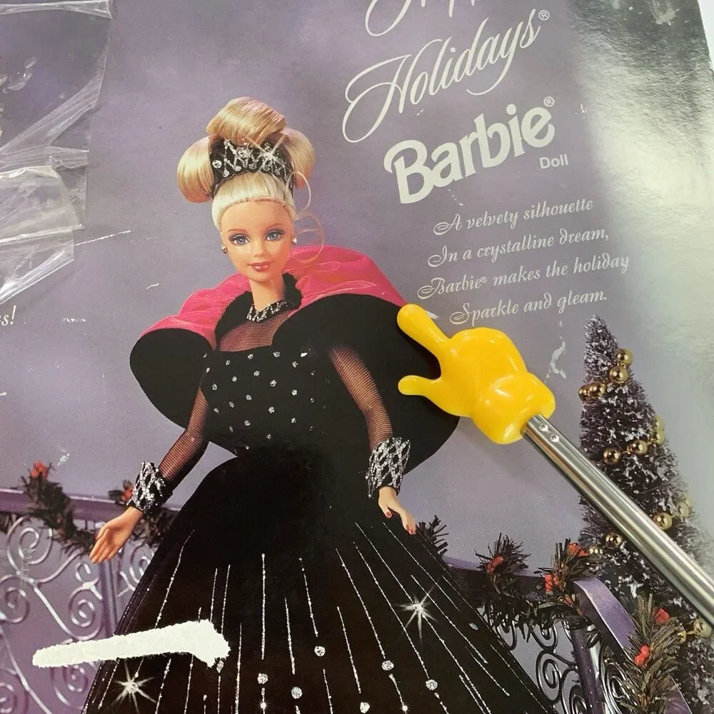 1998 Rare Happy Holidays Barbie with Multiple Print Errors But Bad Box
